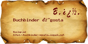Buchbinder Ágosta névjegykártya